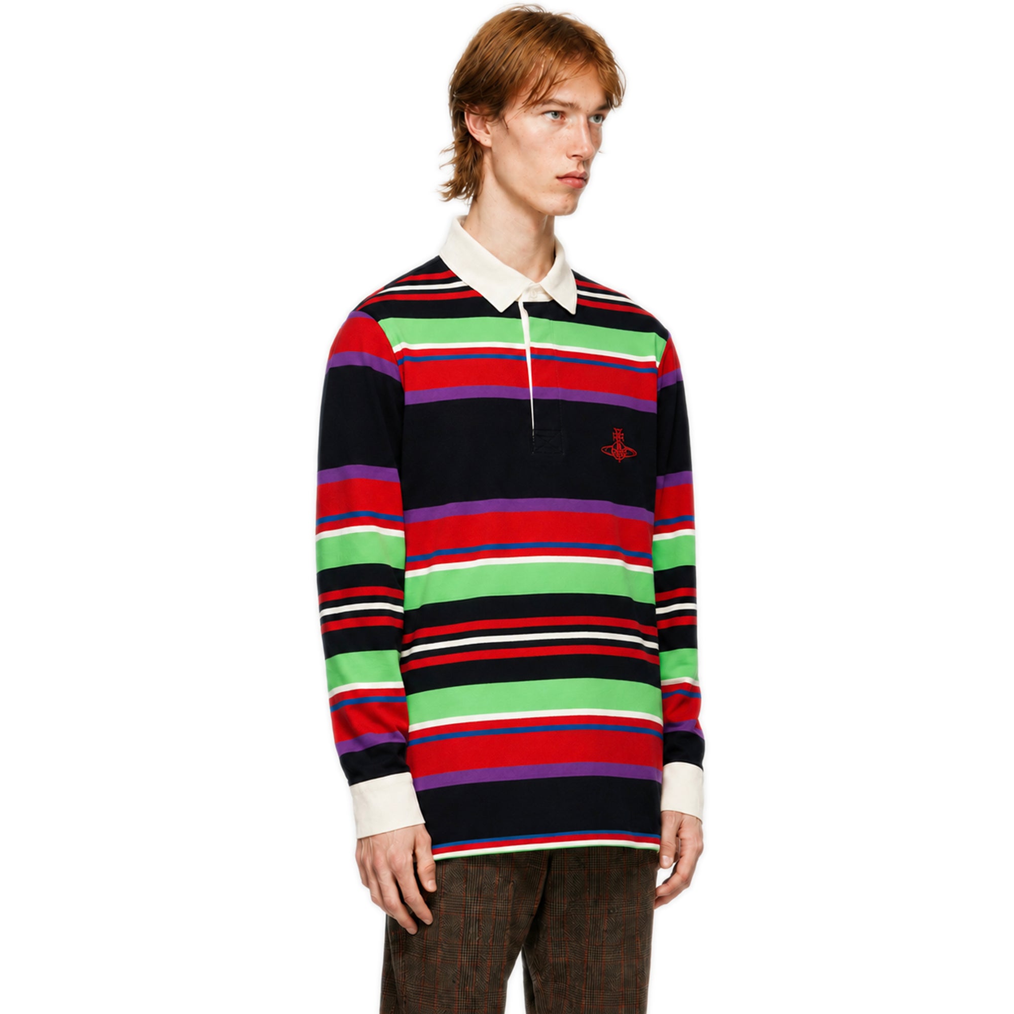 Rugby Long Sleeve Polo Shirt - Black Stripe