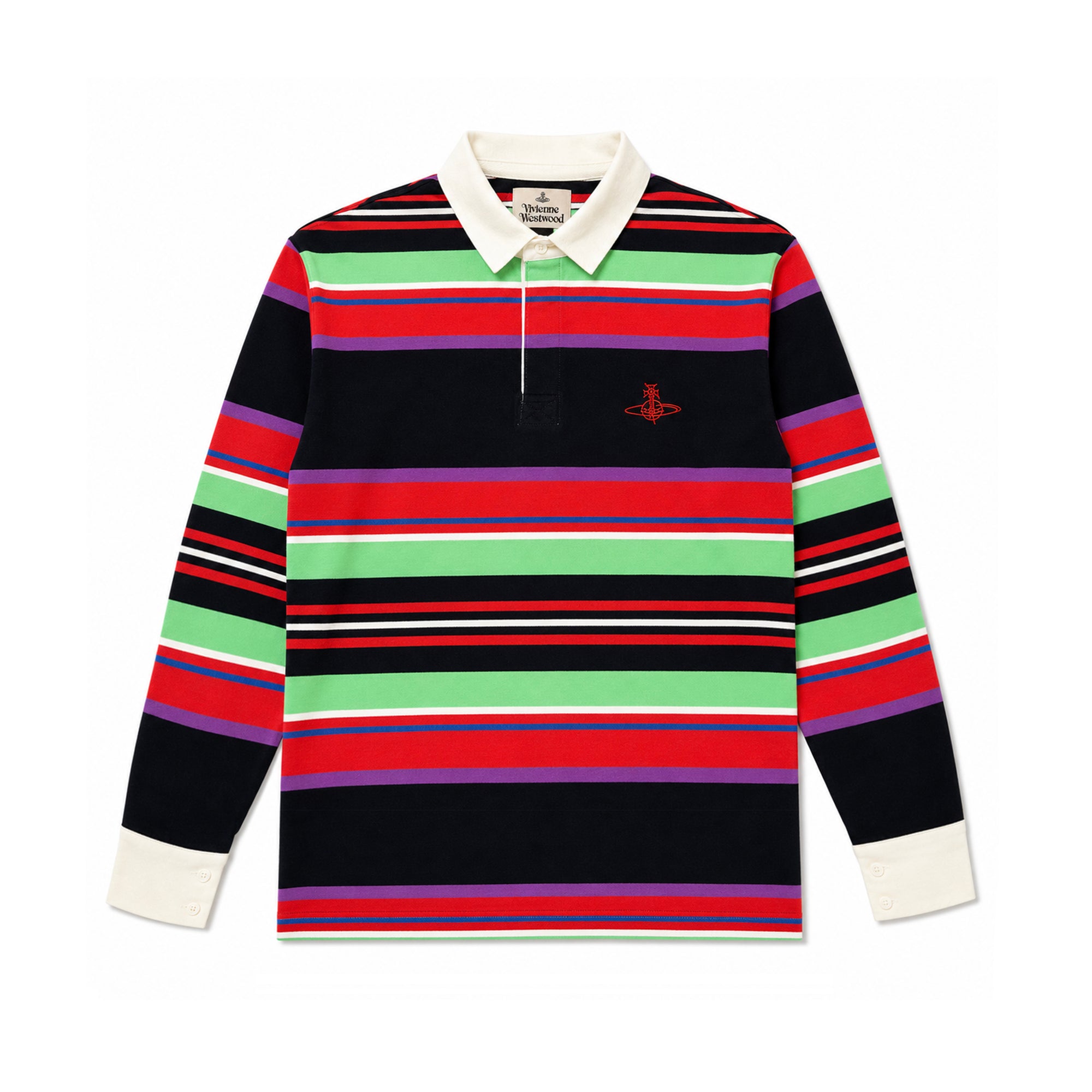 Rugby Long Sleeve Polo Shirt - Black Stripe