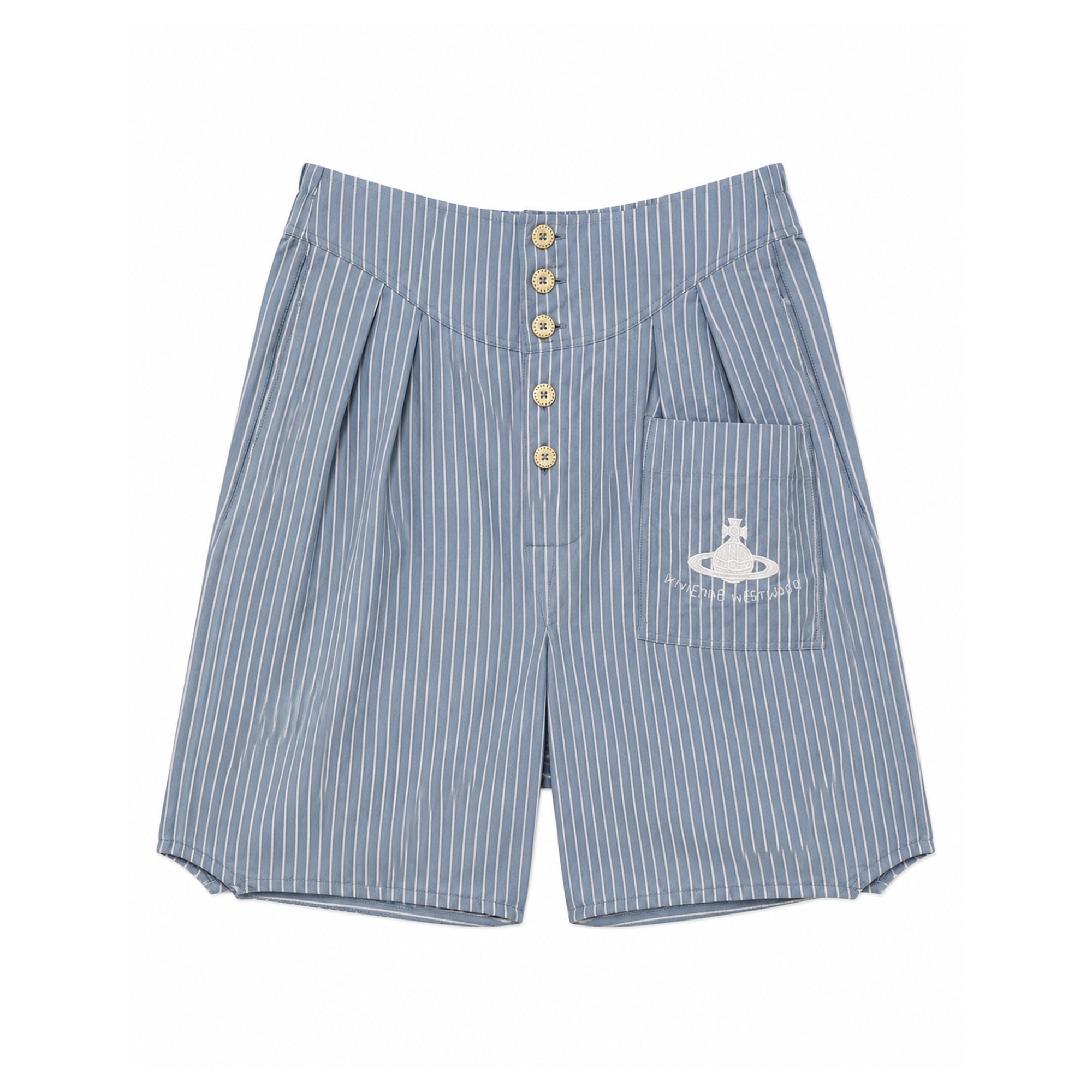 Romario Striped Cotton Shorts