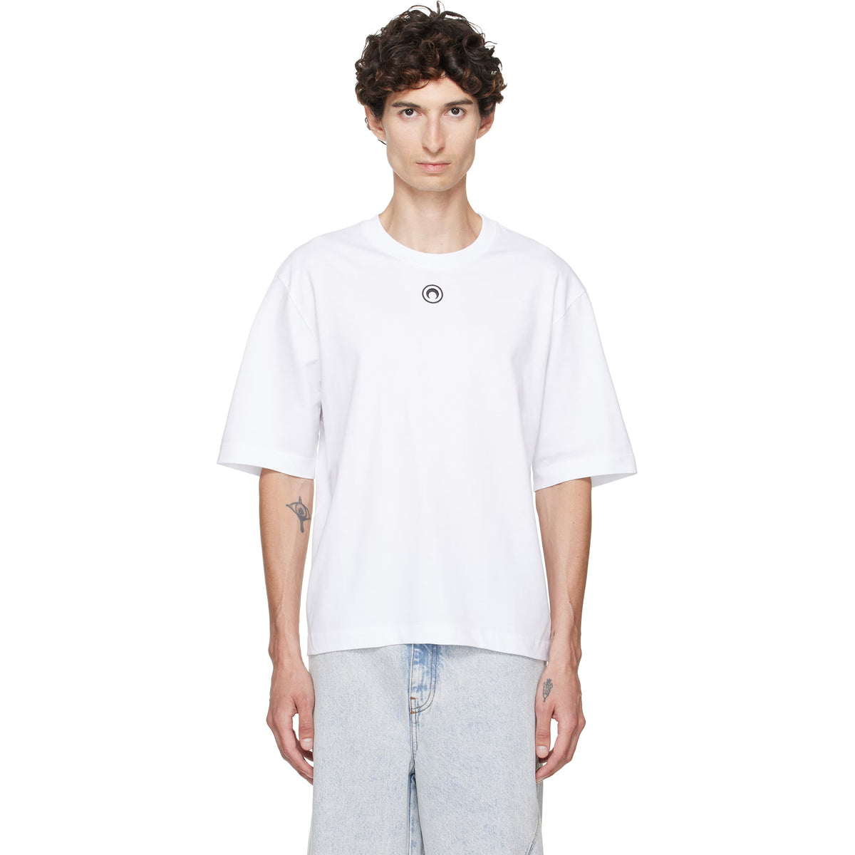 Moon Logo Jersey Loose Fit SS T-shirt - White