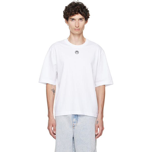 Moon Logo Jersey Loose Fit SS T-shirt - White
