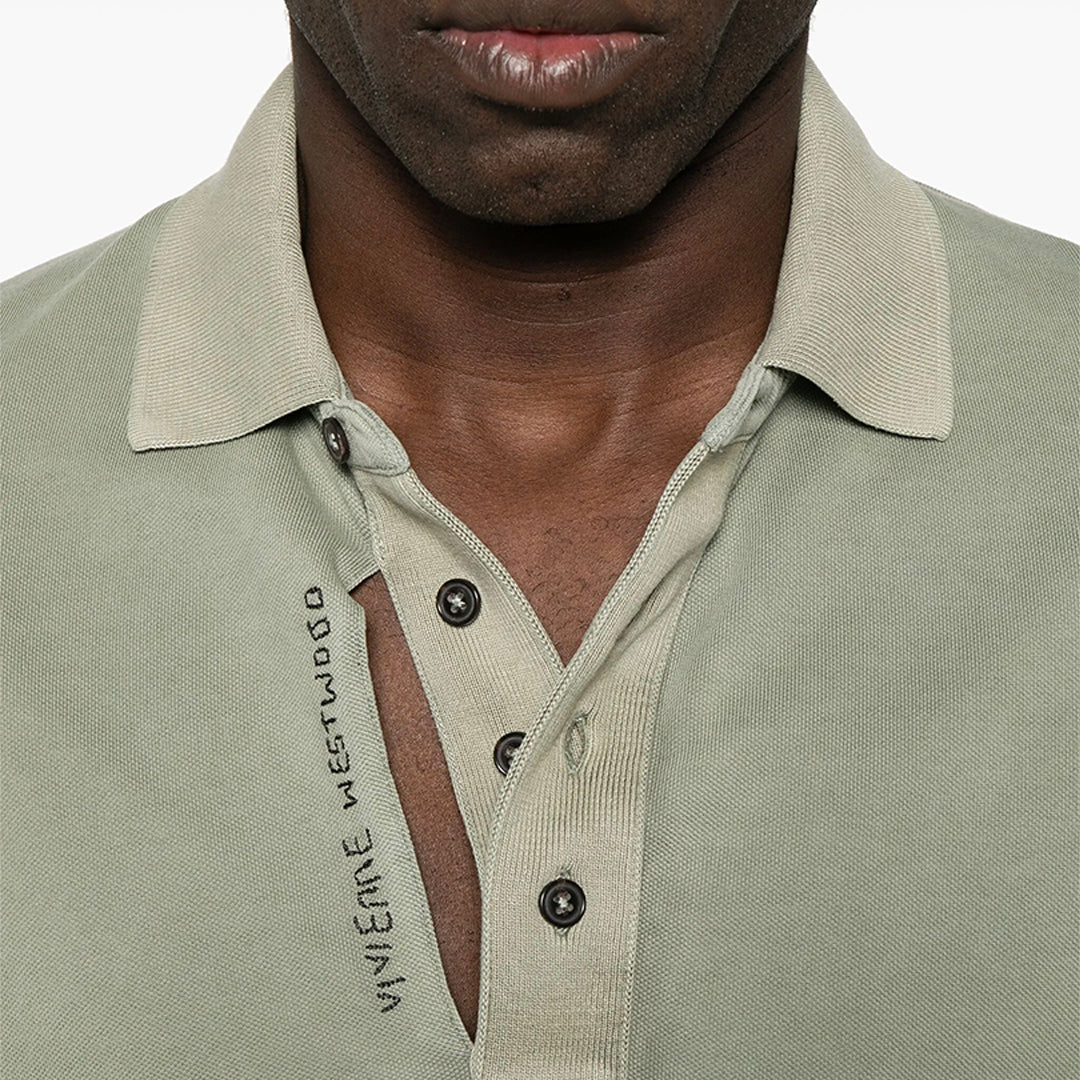 Garment-Dyed Pique Polo Shirt - Sage Green