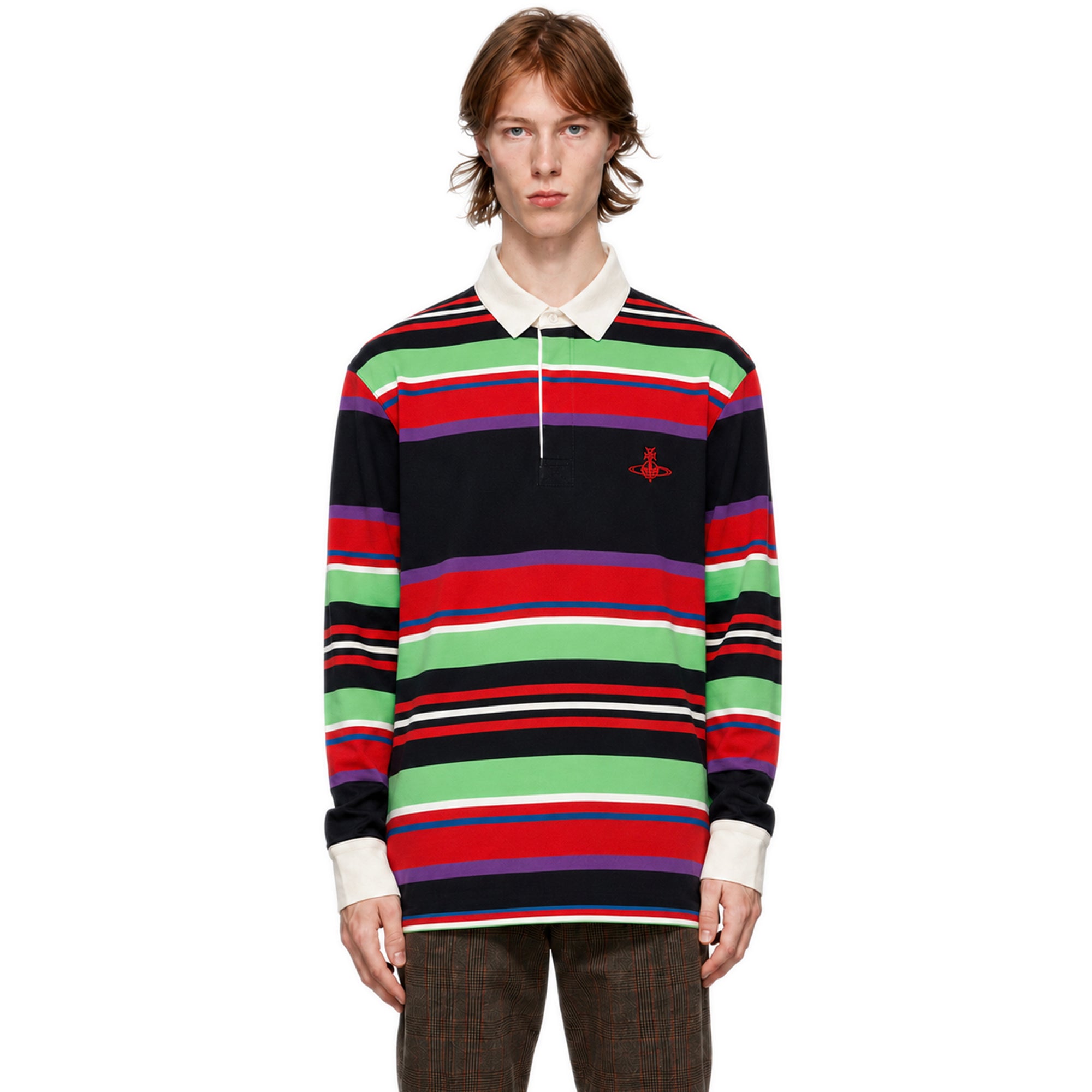 Rugby Long Sleeve Polo Shirt - Black Stripe