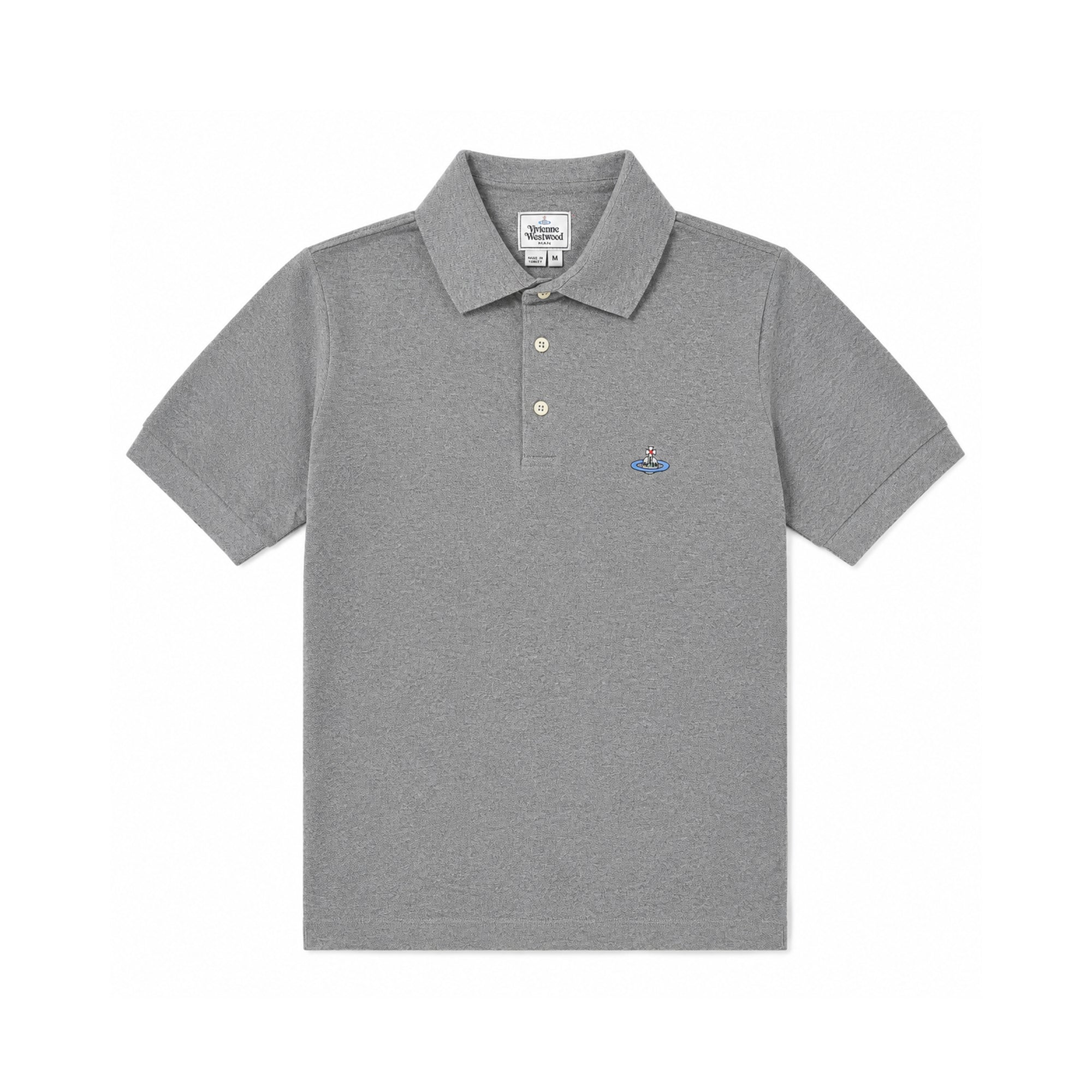 Classic Cotton Polo Shirt - Grey Marle