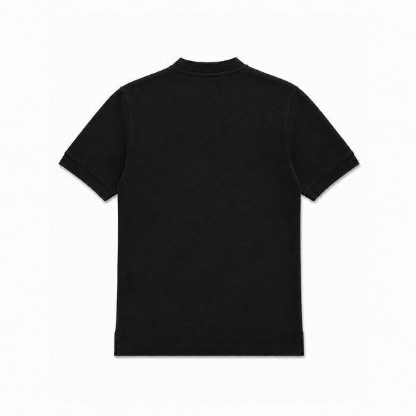 Round Neck Polo Shirt - Black