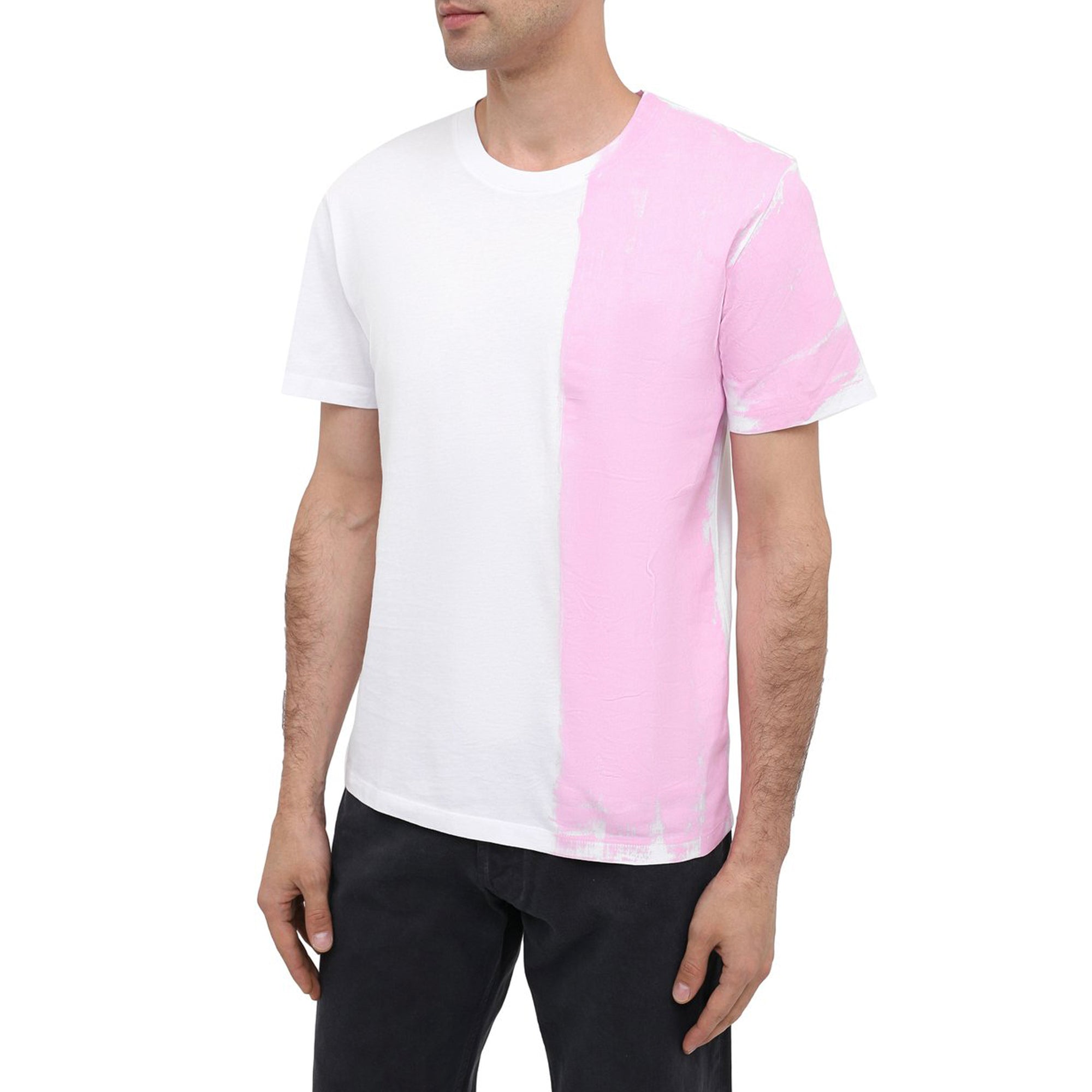 Painted Colour Block T-shirt - Pink