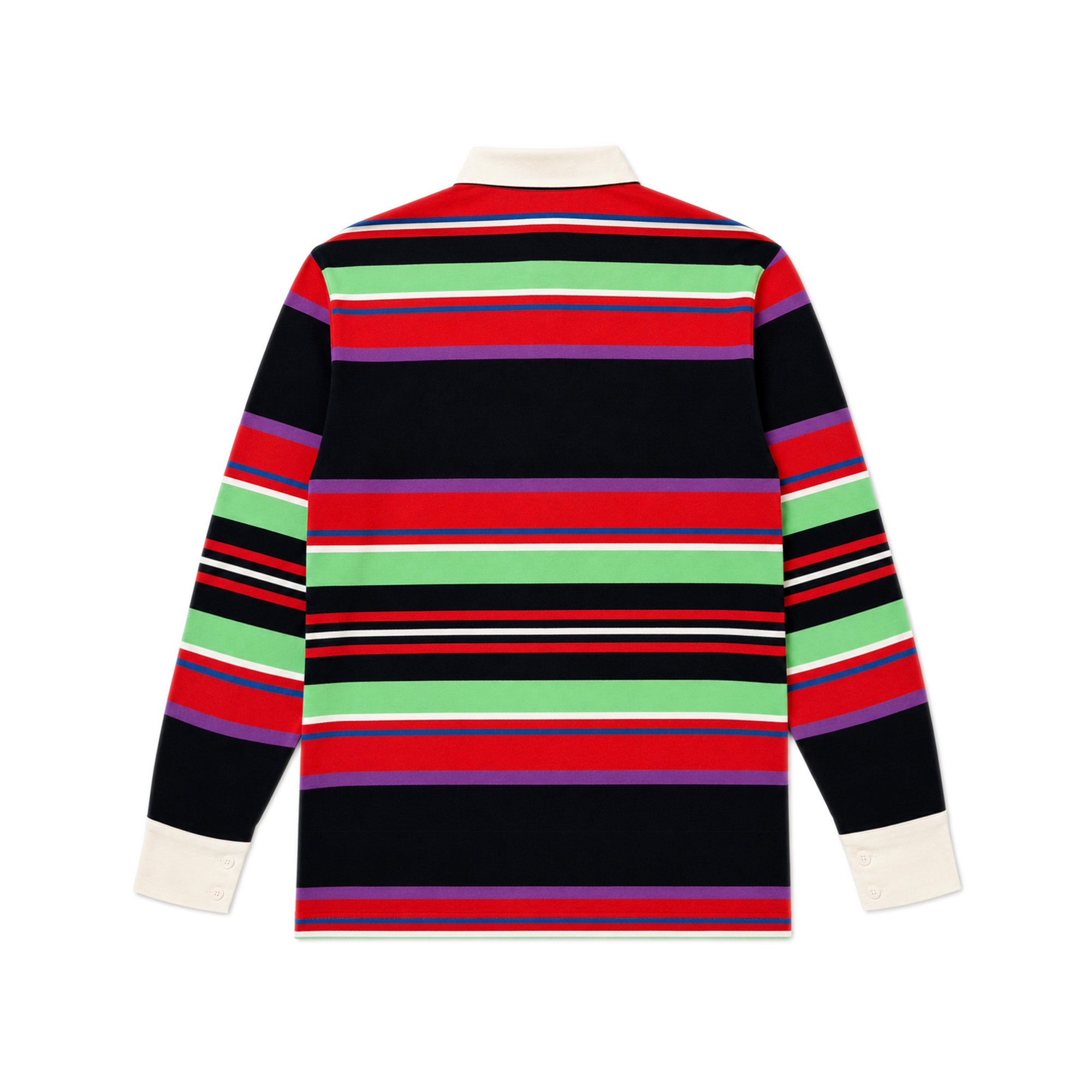 Rugby Long Sleeve Polo Shirt - Black Stripe
