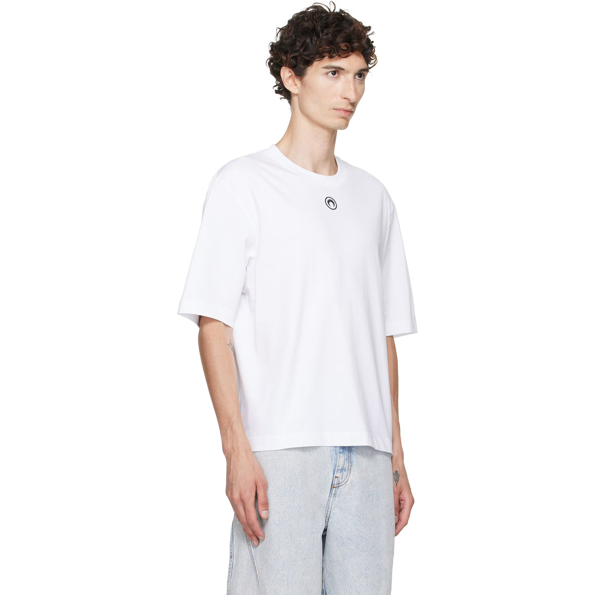 Moon Logo Jersey Loose Fit SS T-shirt - White