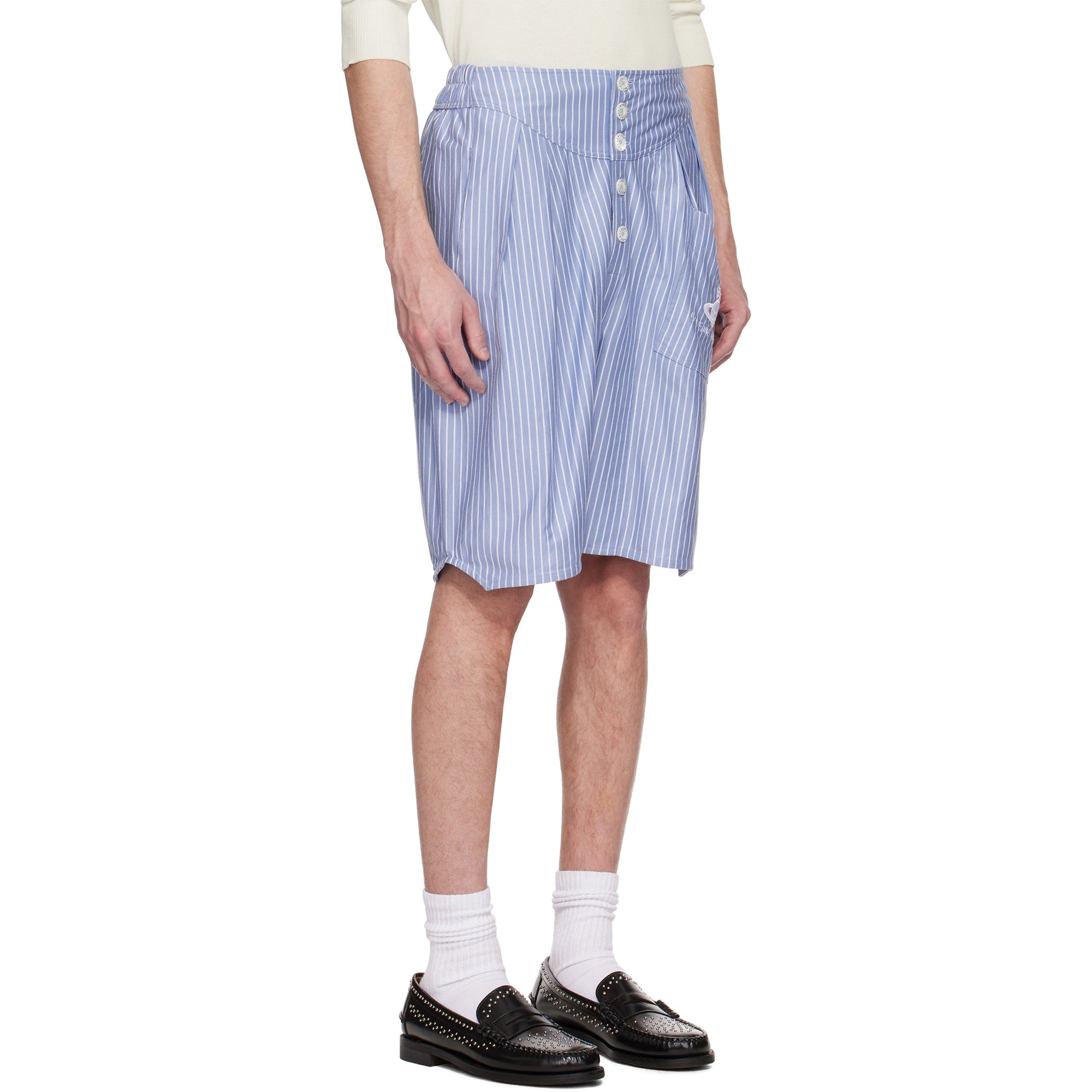 Romario Striped Cotton Shorts