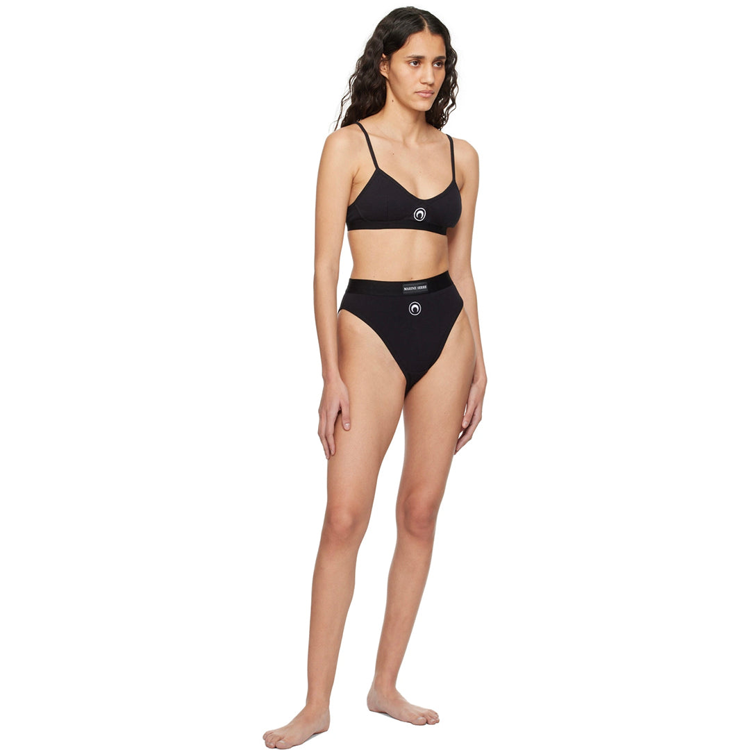 Moon Logo High Waisted Brief - Black