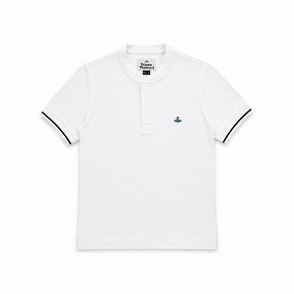 Round Neck Polo Shirt - White