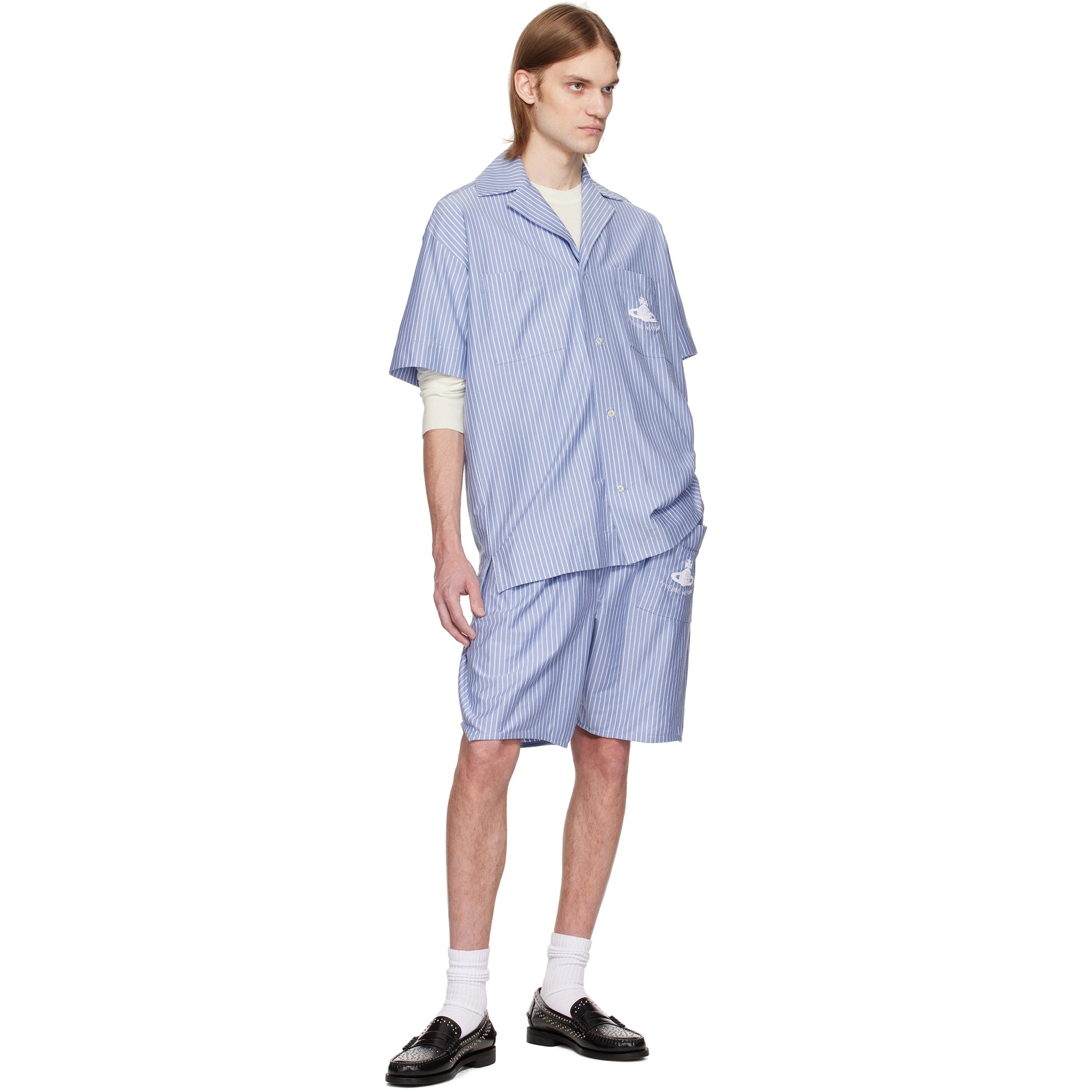 Romario Striped Cotton Shorts