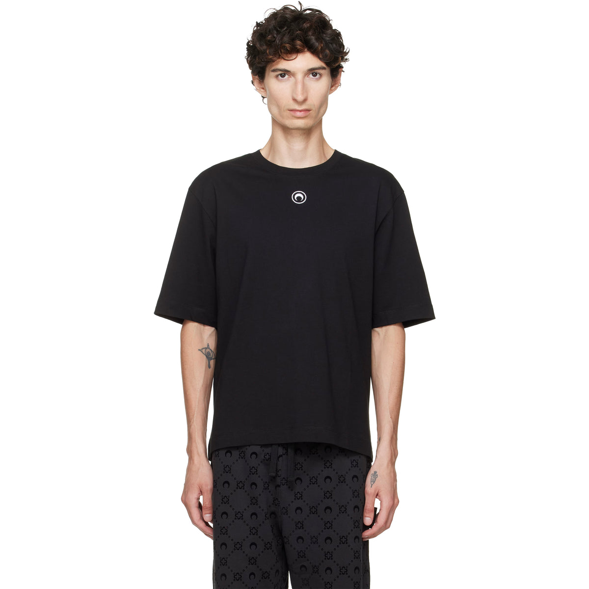 Moon Logo Jersey Loose Fit SS T-shirt - Black