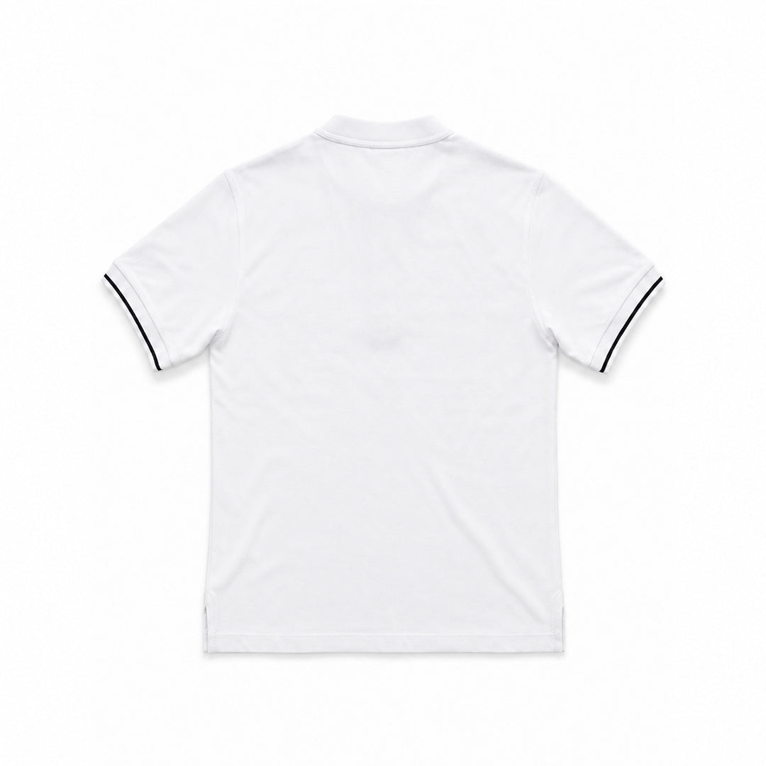 Round Neck Polo Shirt - White