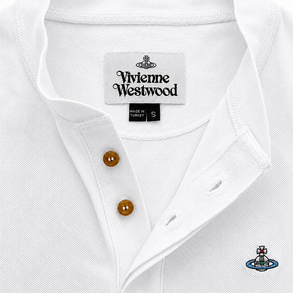 Round Neck Polo Shirt - White