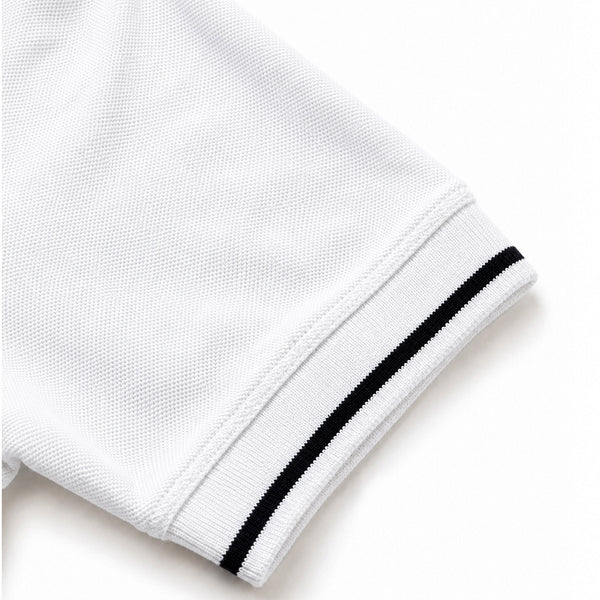 Round Neck Polo Shirt - White