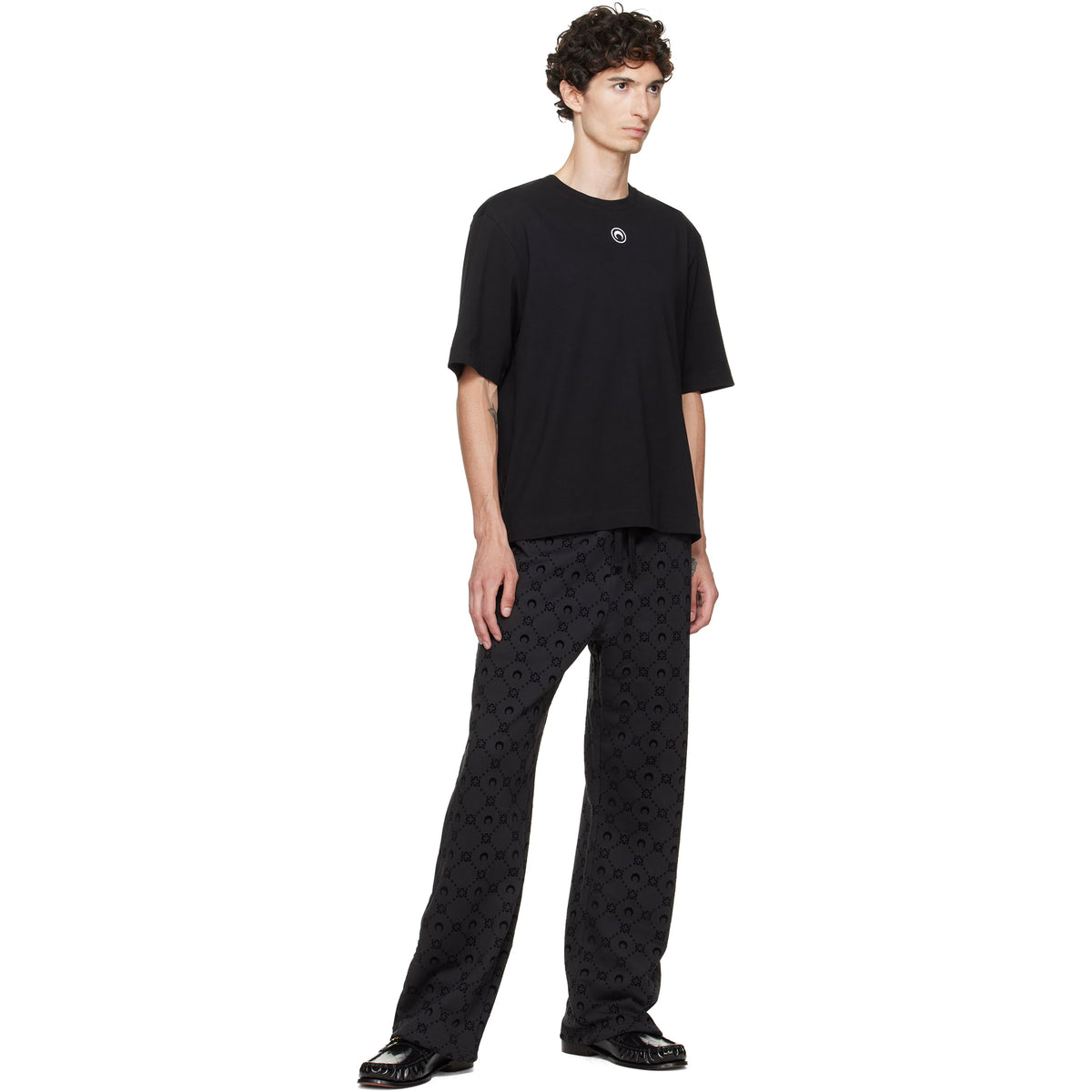 Moon Logo Jersey Loose Fit SS T-shirt - Black