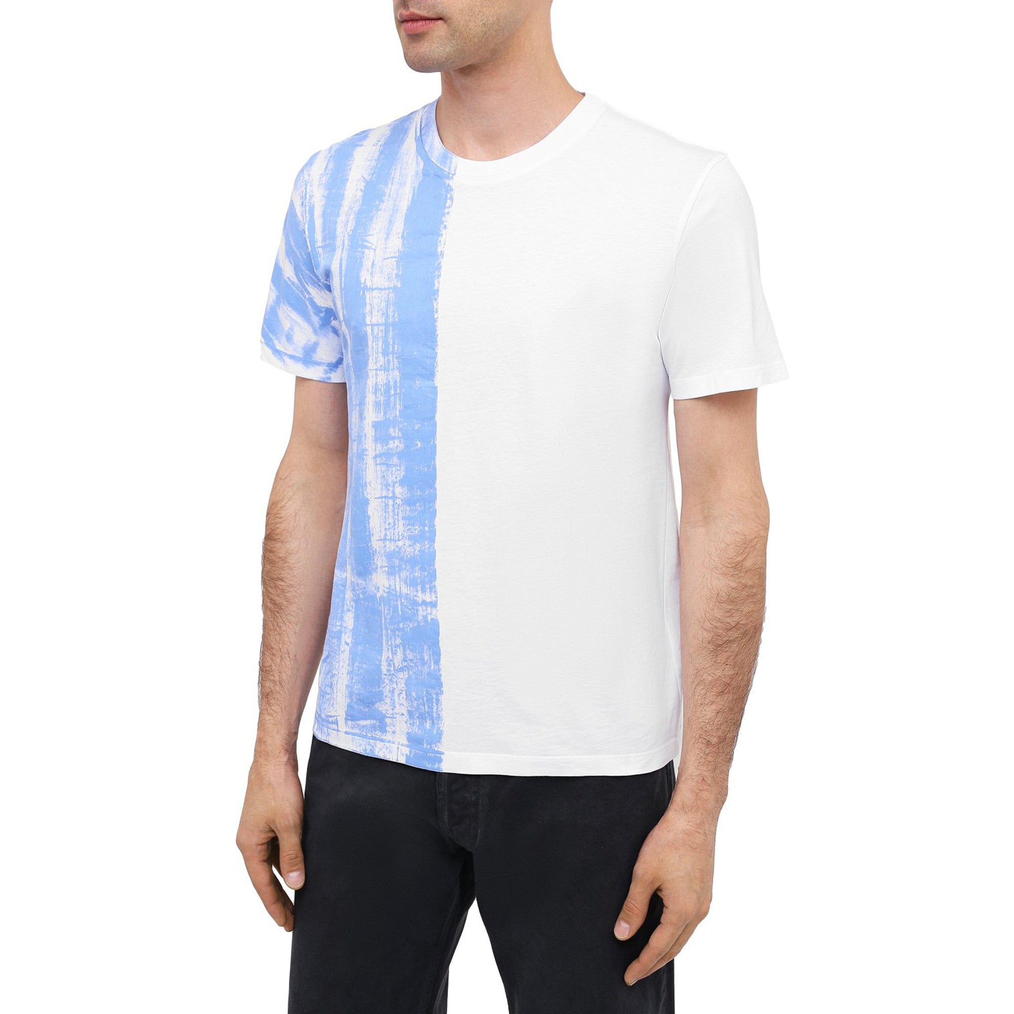 Painted Colour Block T-shirt - Blue