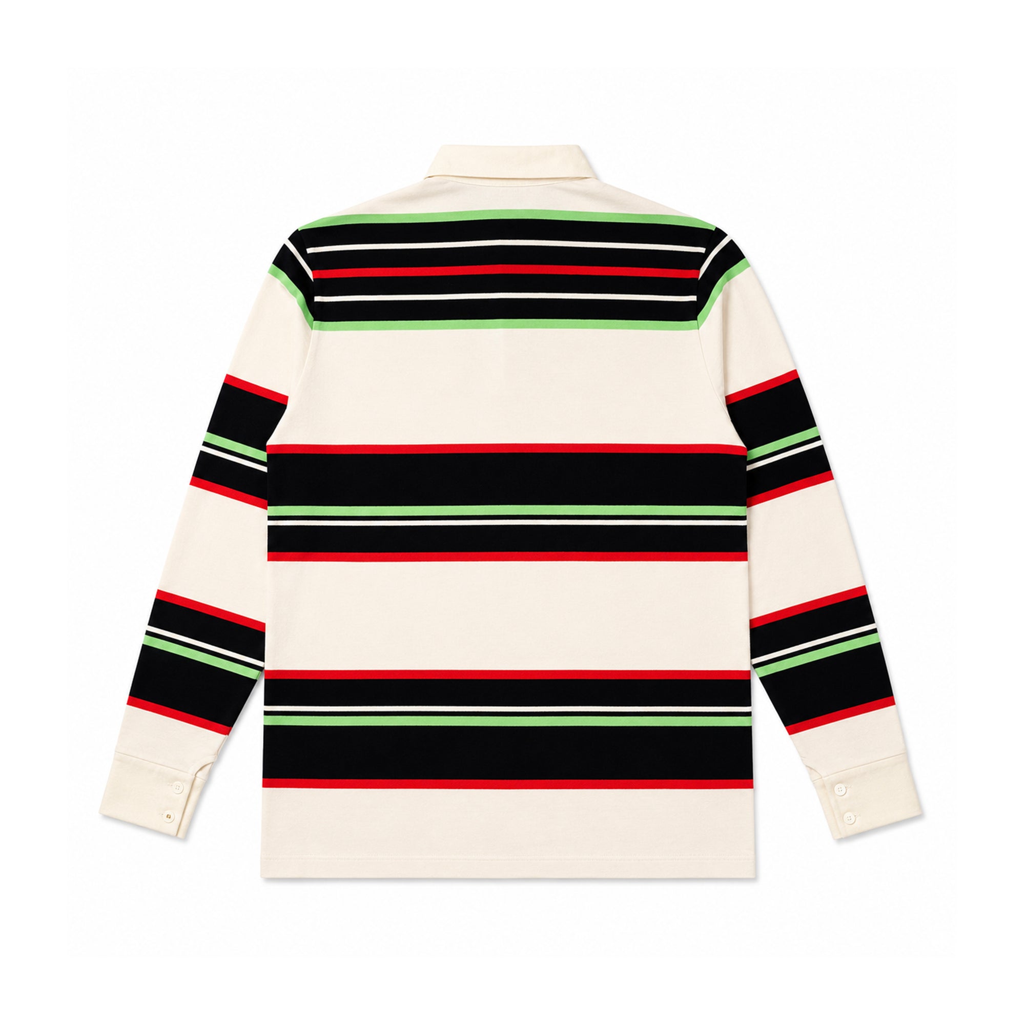 Rugby Long Sleeve Polo Shirt - White Stripe