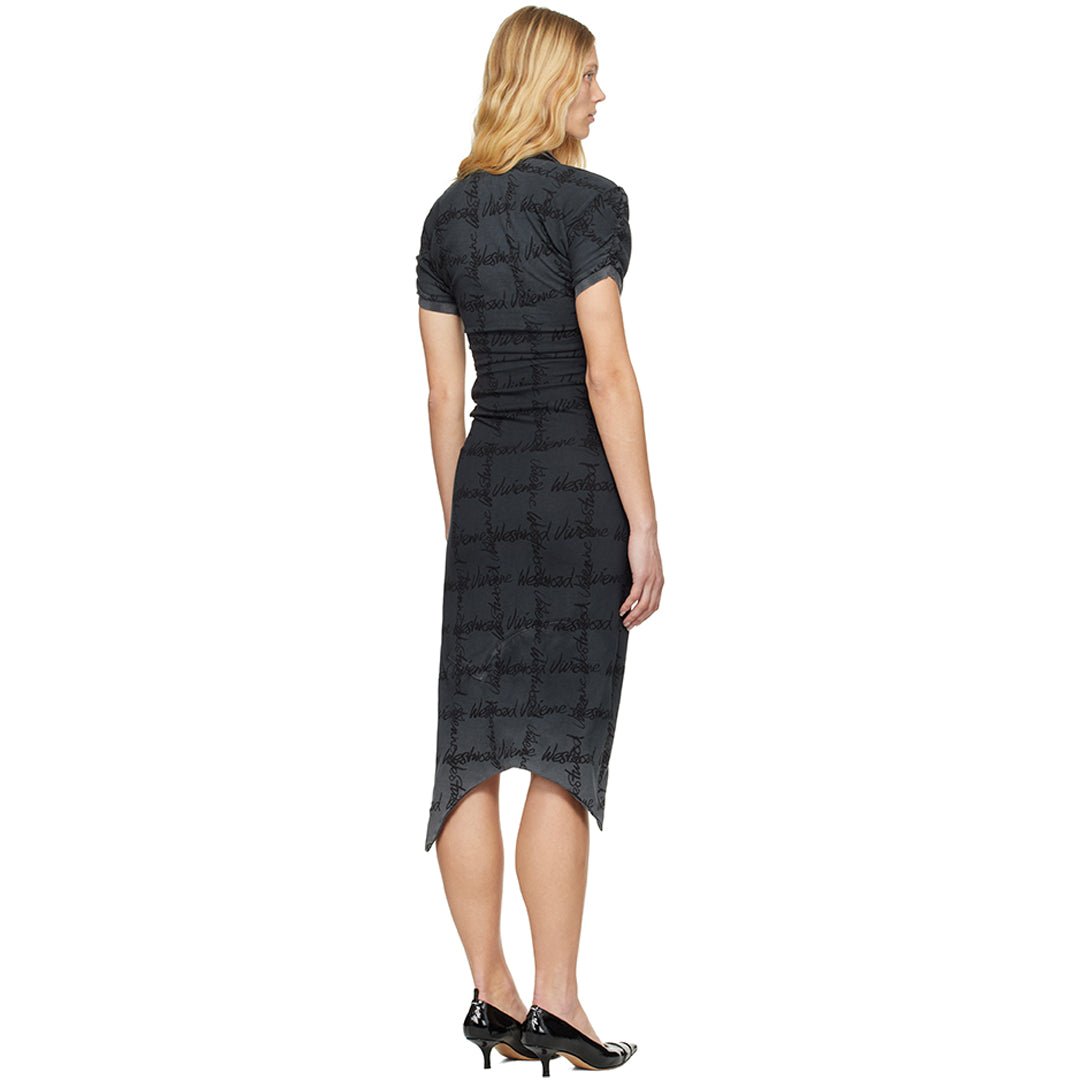 Pulling Dress - Grey Overdye VW Grid Print