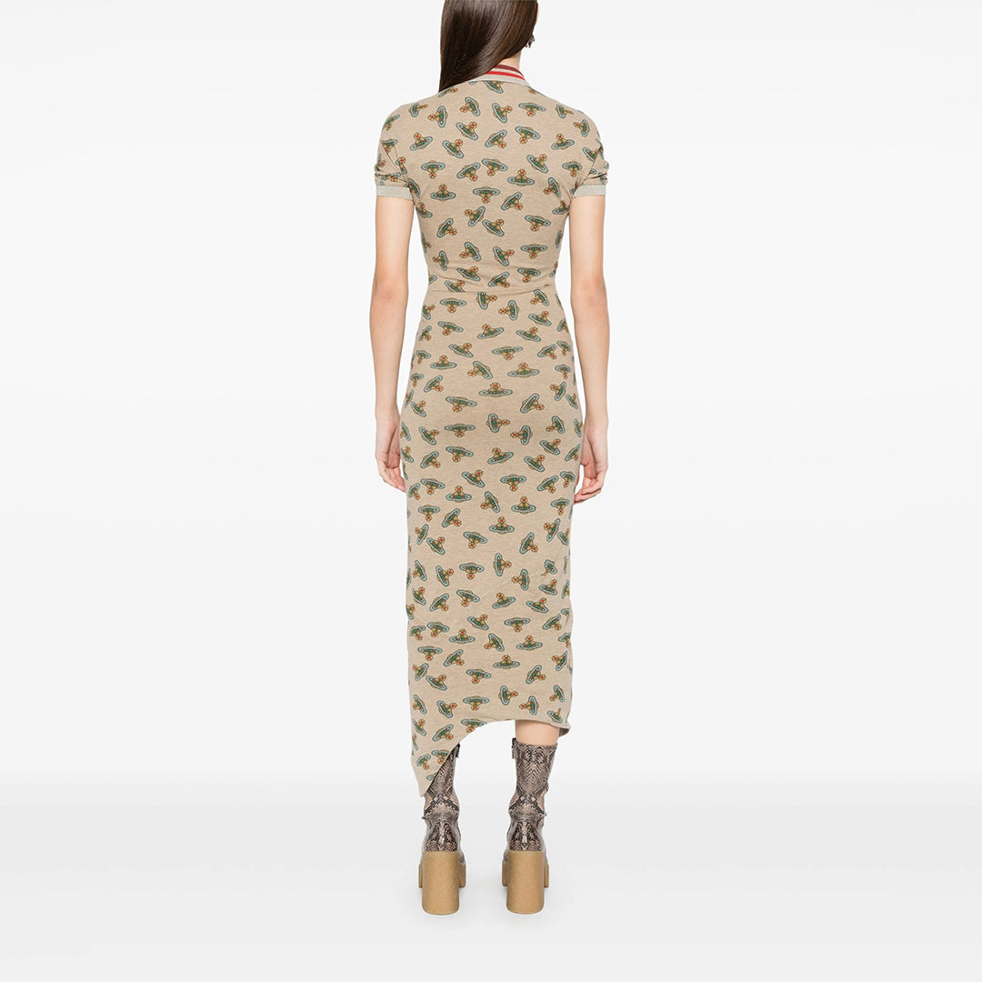 Pulling Dress - Sand Overdye Orb Print