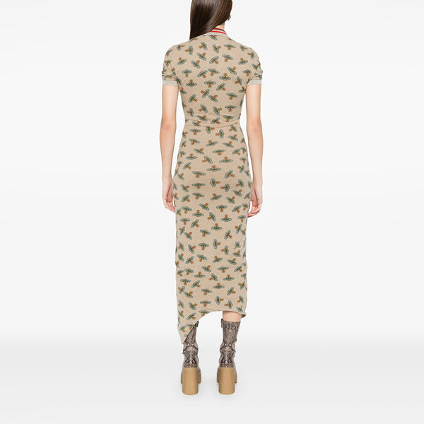 Pulling Dress - Sand Overdye Orb Print