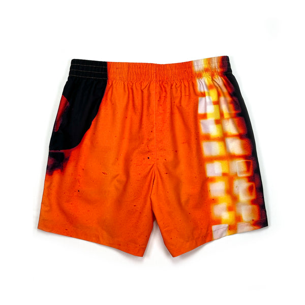 Phibbs Shorts – Orange/Black Abstract