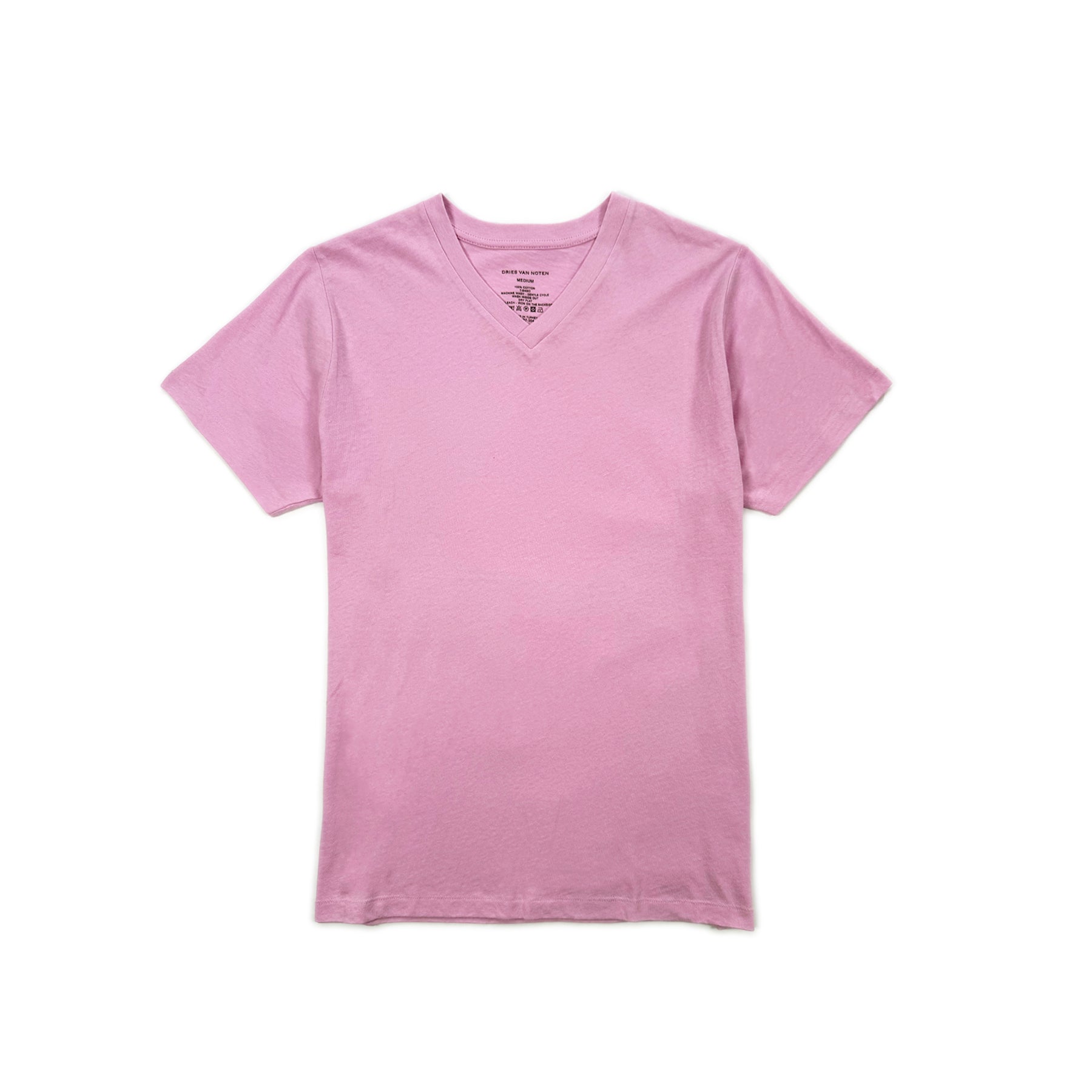 Fine Cotton V-neck T-Shirt – Soft pink