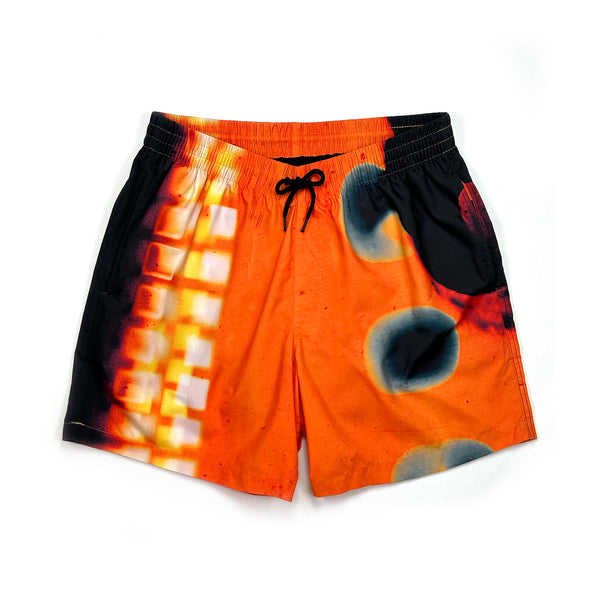 Phibbs Shorts – Orange/Black Abstract