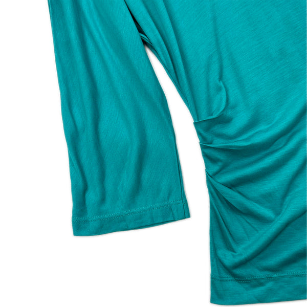 Teal Ruched Side Top