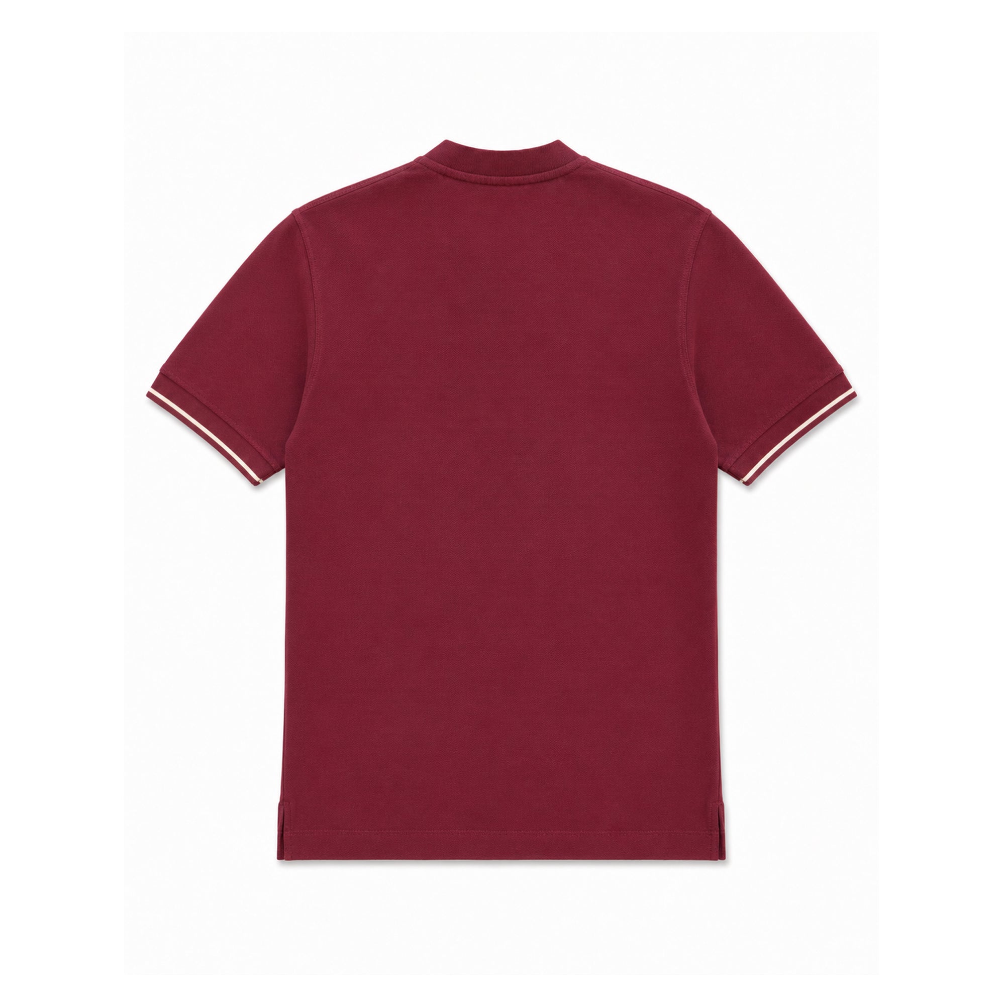 Round Neck Polo Shirt - Burgundy