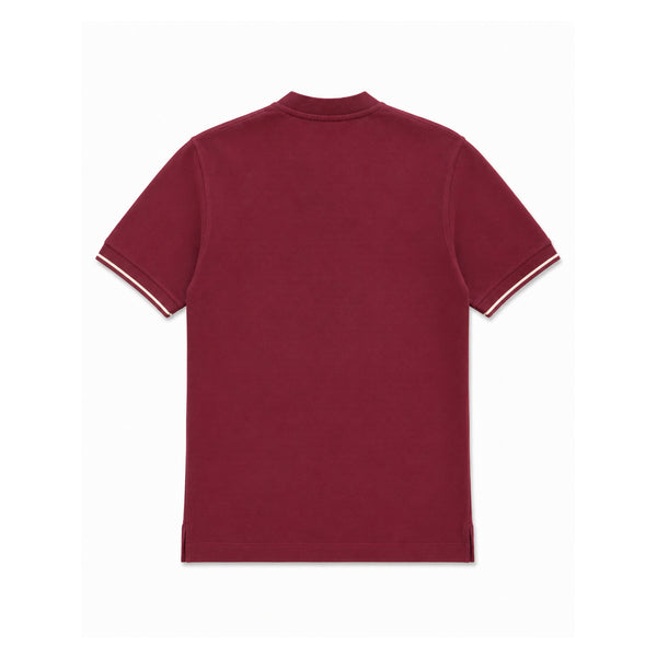 Round Neck Polo Shirt - Burgundy