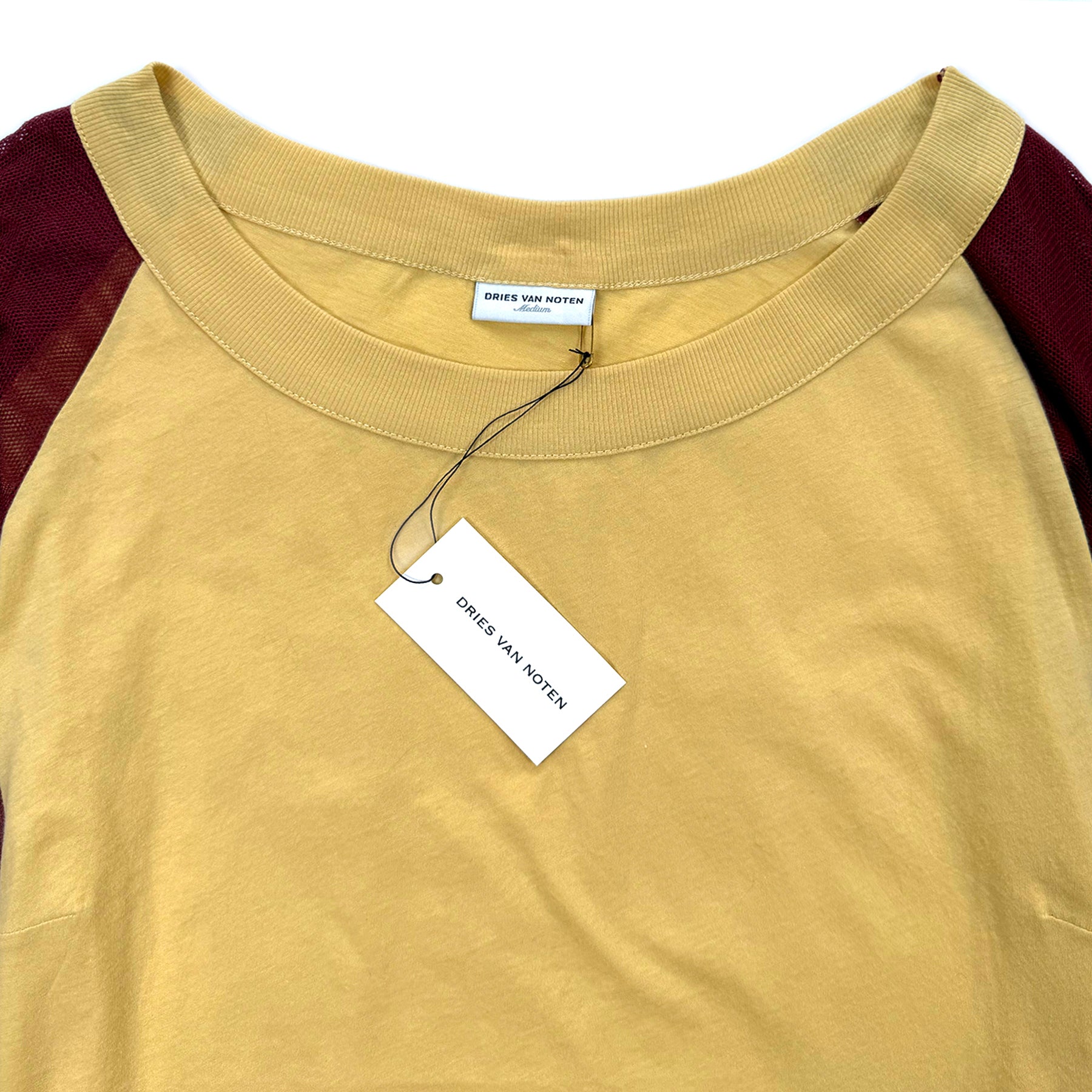 Two Tone Mesh Sleeve Raglan Top