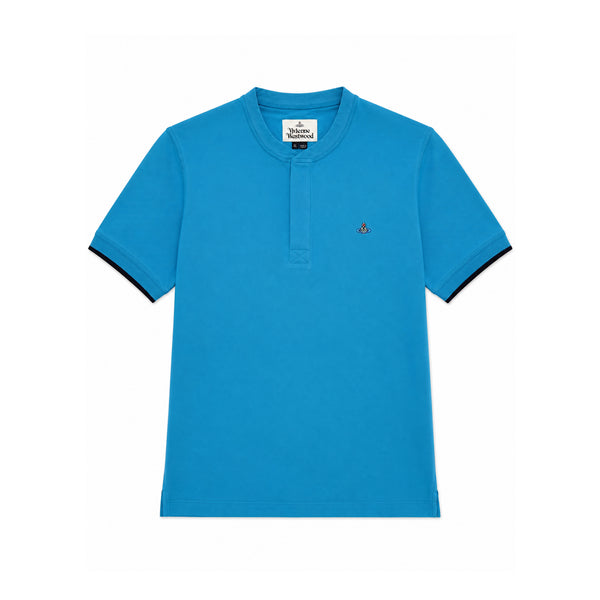 Round Neck Polo Shirt - Blue