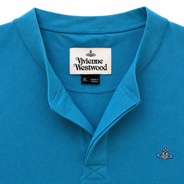 Round Neck Polo Shirt - Blue