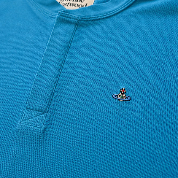 Round Neck Polo Shirt - Blue