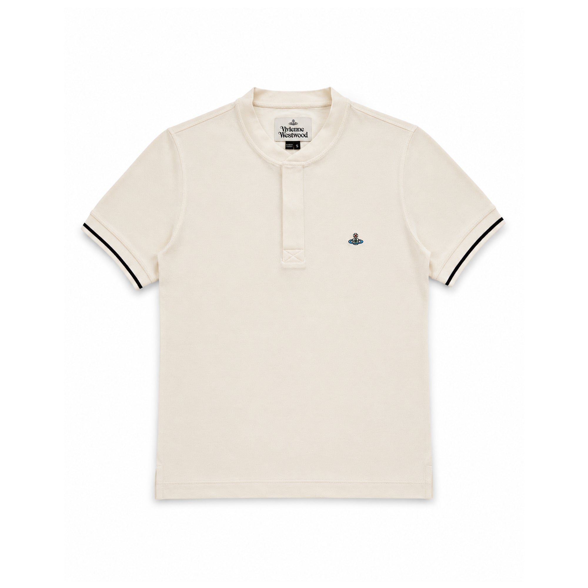 Round Neck Polo Shirt - Off White