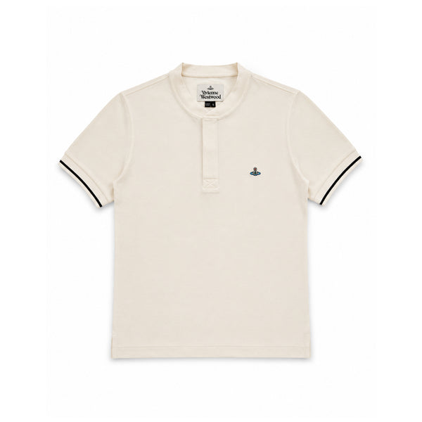 Round Neck Polo Shirt - Off White