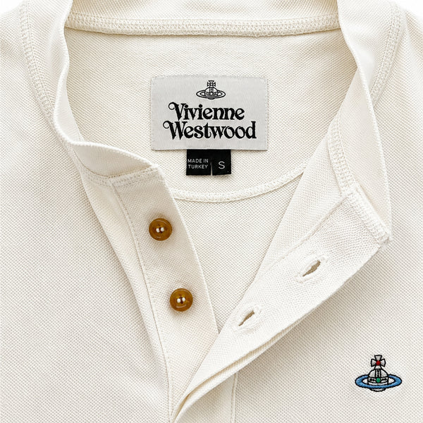 Round Neck Polo Shirt - Off White
