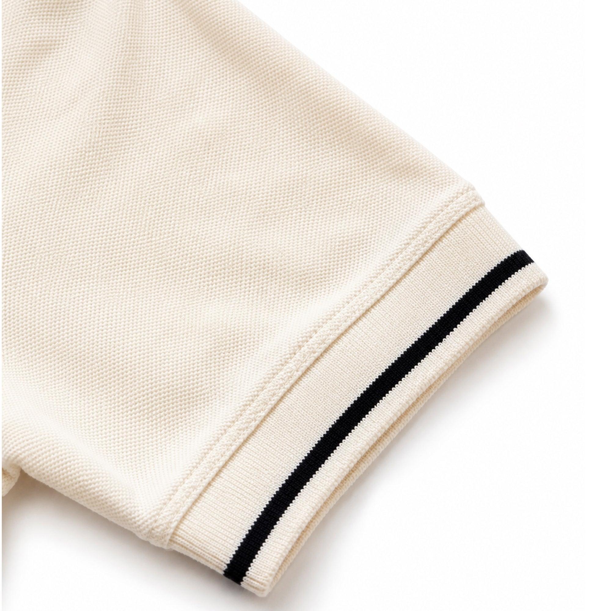 Round Neck Polo Shirt - Off White