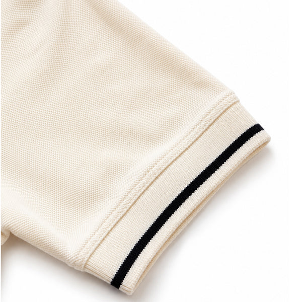 Round Neck Polo Shirt - Off White