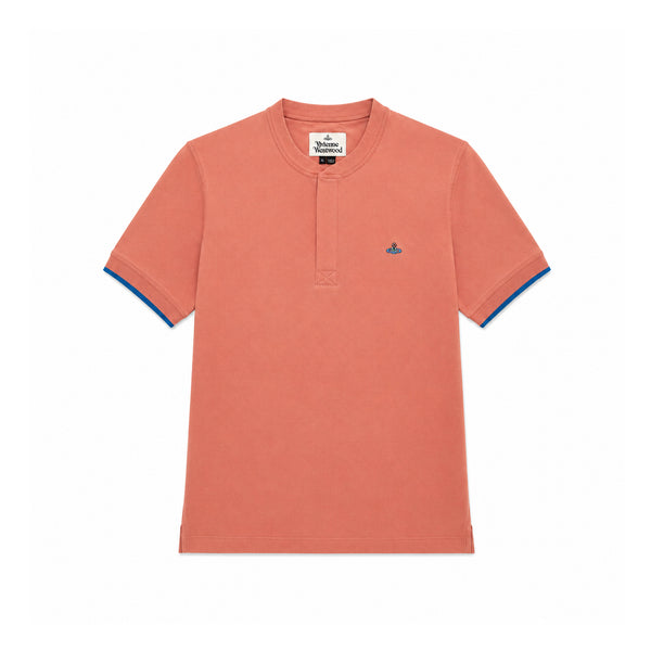 Round Neck Polo Shirt - Dusty Salmon