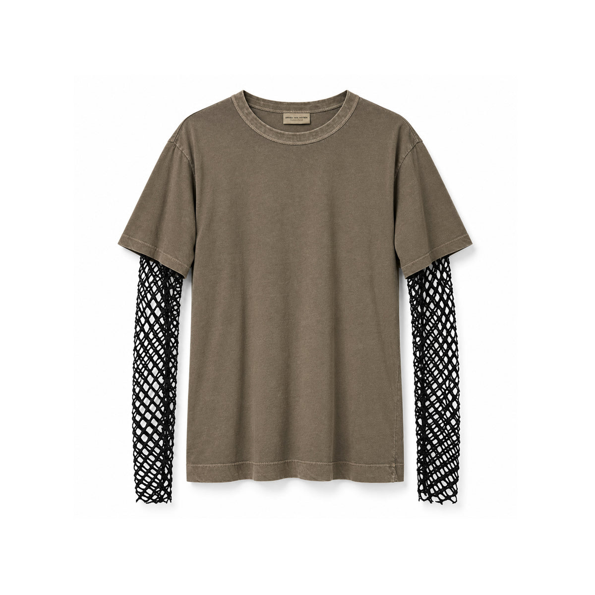 Dries Van Noten Layered Mesh Sleeve - Washed Khaki Green