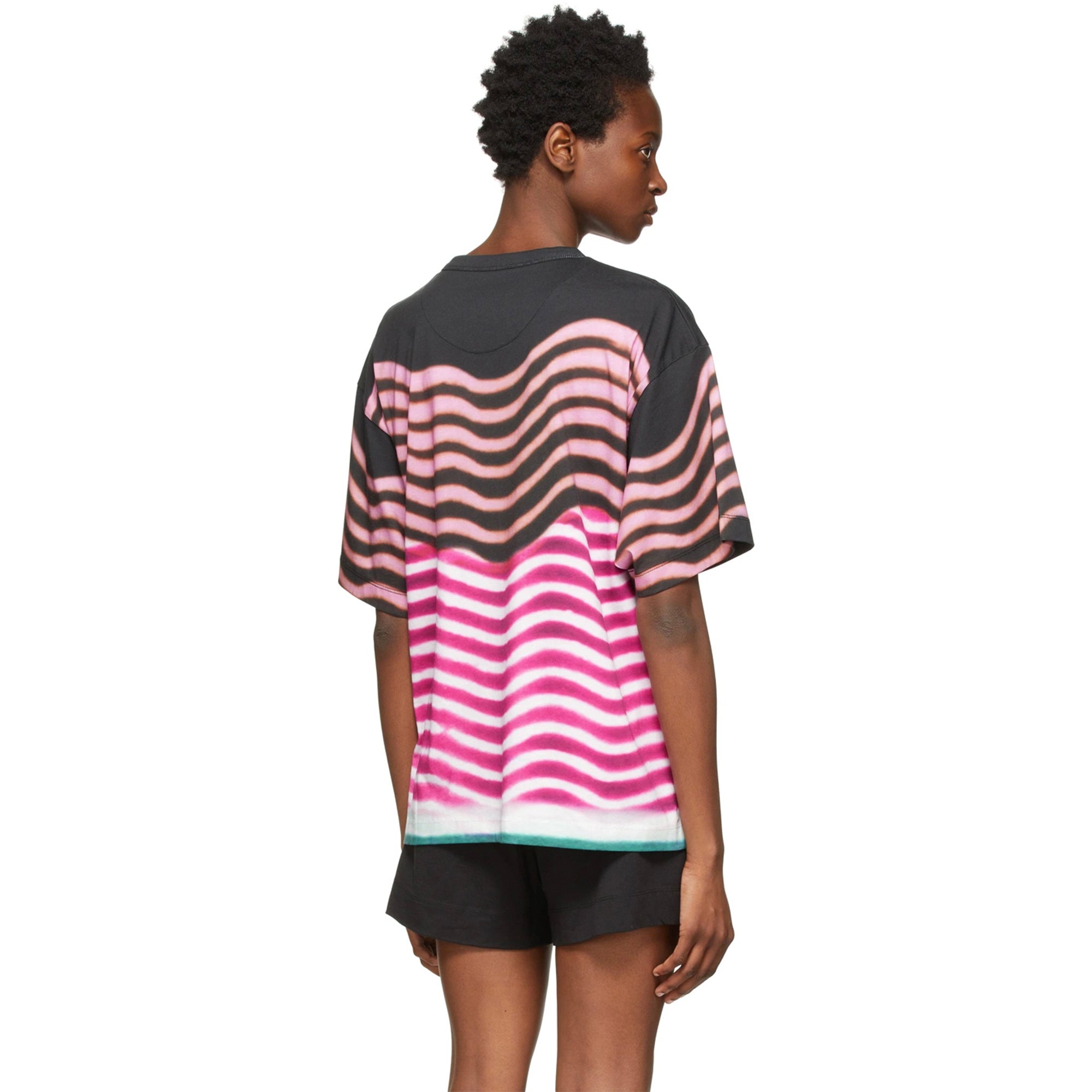 Hagles Stripe Printed T-shirt Pink