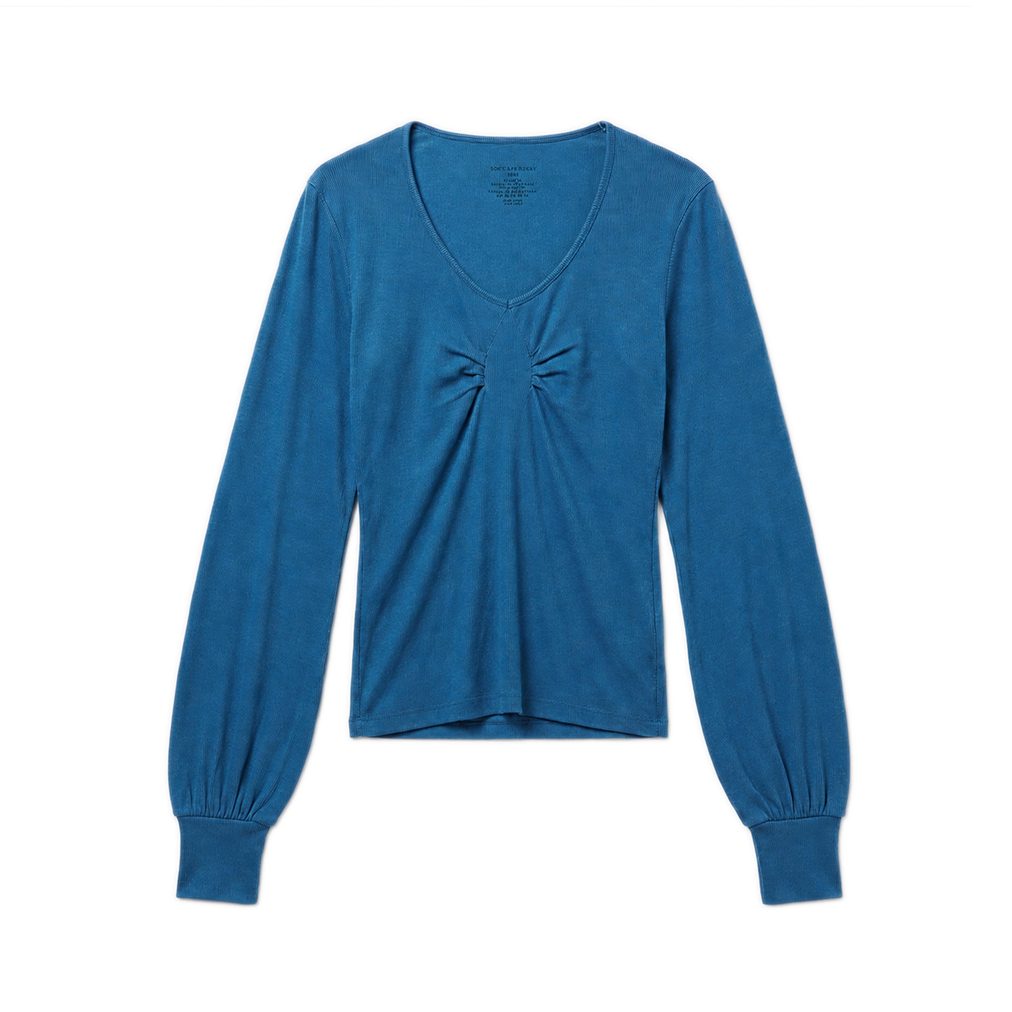 Ribbed Cotton Long Sleeve - Teal