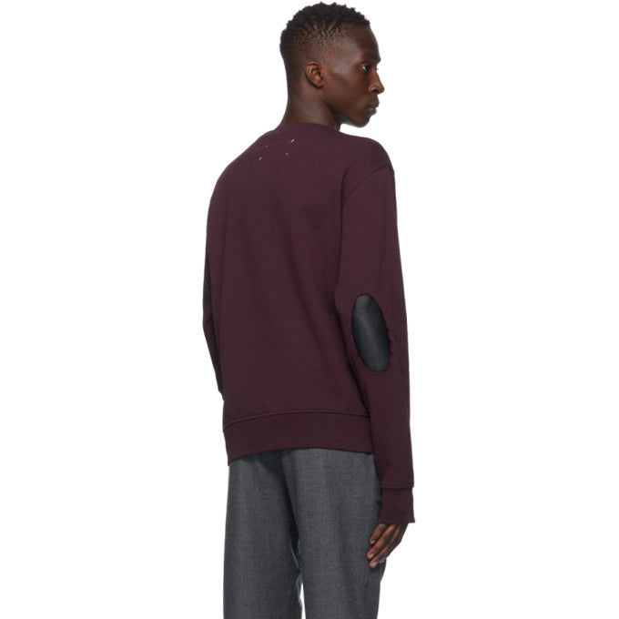 Elbow Patch Sweatshirt - Burgundy Marle