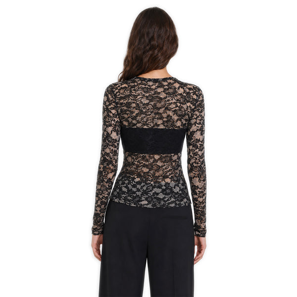 Floral Mesh Long Sleeve Top