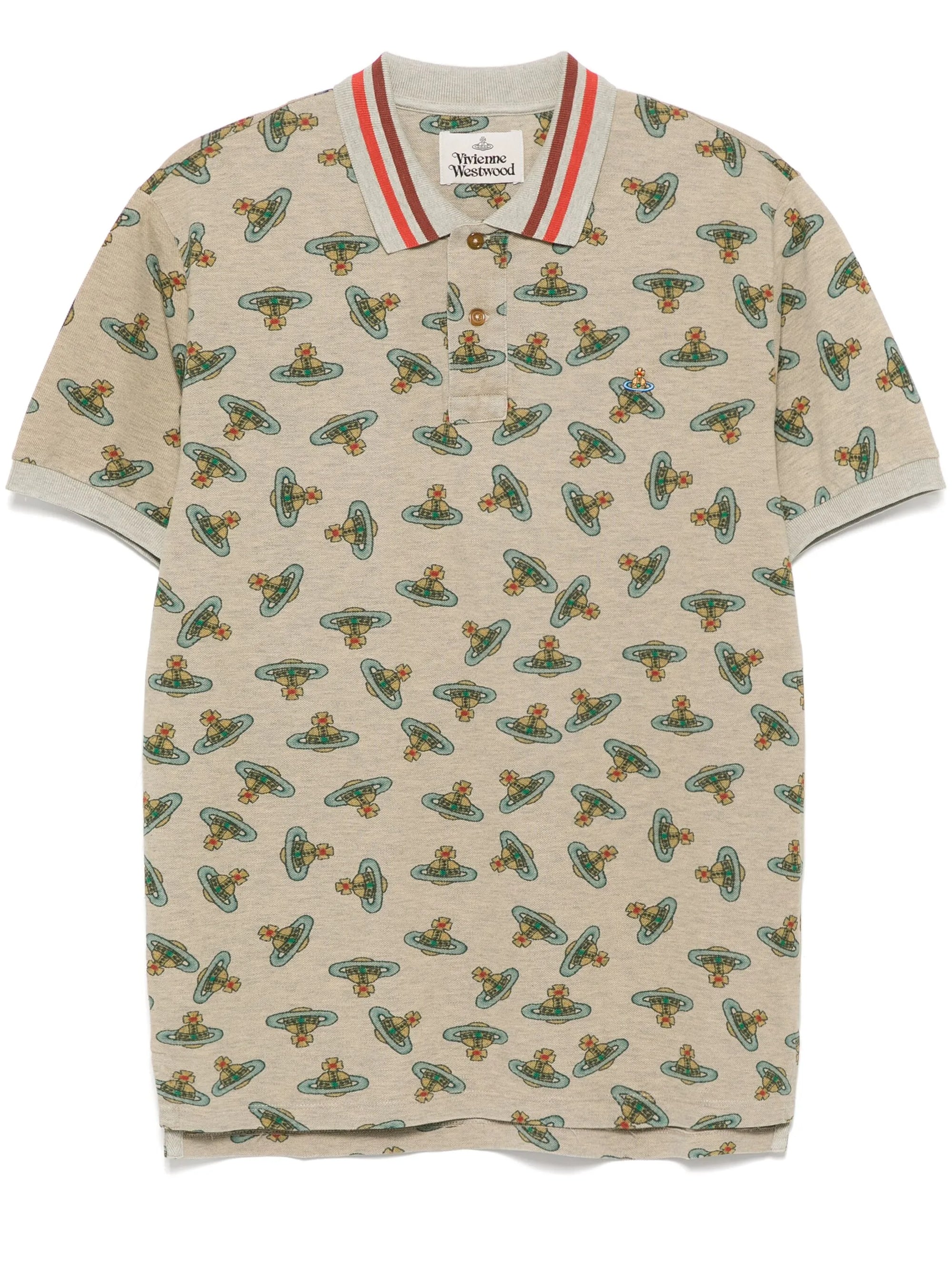 Logo Print Polo Shirt - Sand Brown
