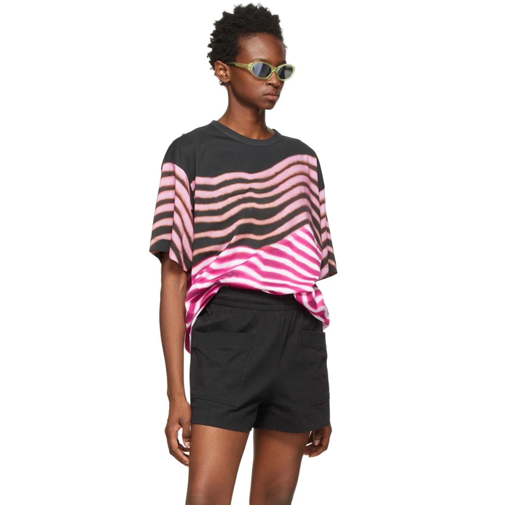 Hagles Stripe Printed T-shirt Pink
