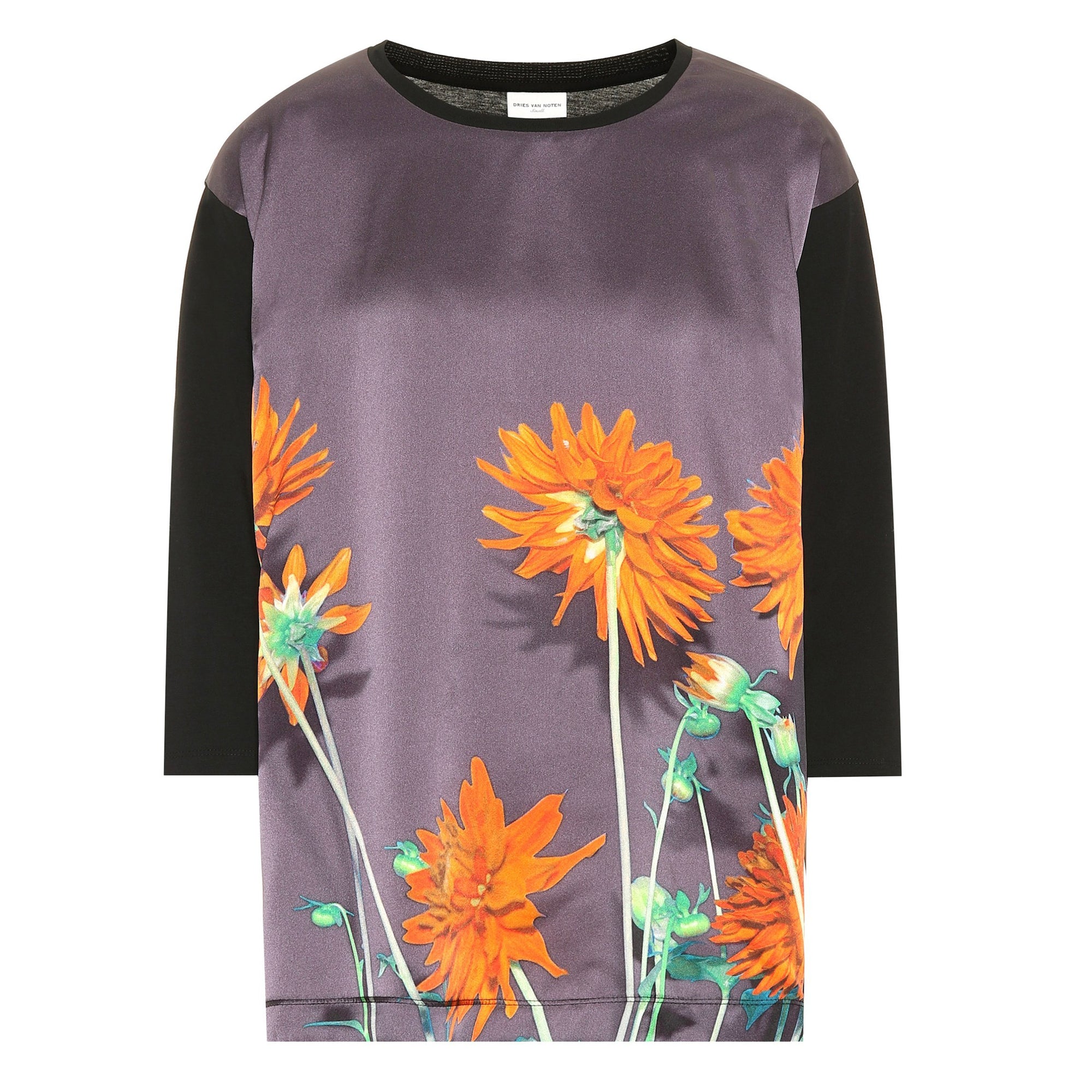 Silk Floral Top Purple